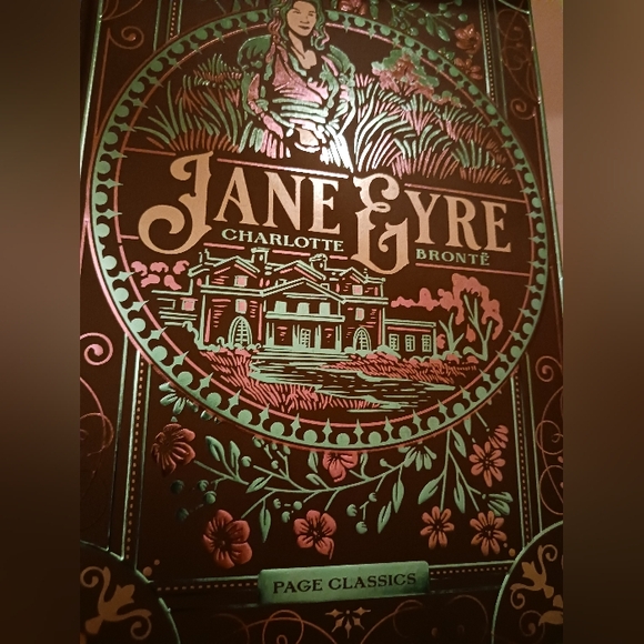 Jane Eyre Decorative Hardcover — Green & Rose Foil Design - Picture 3 of 16